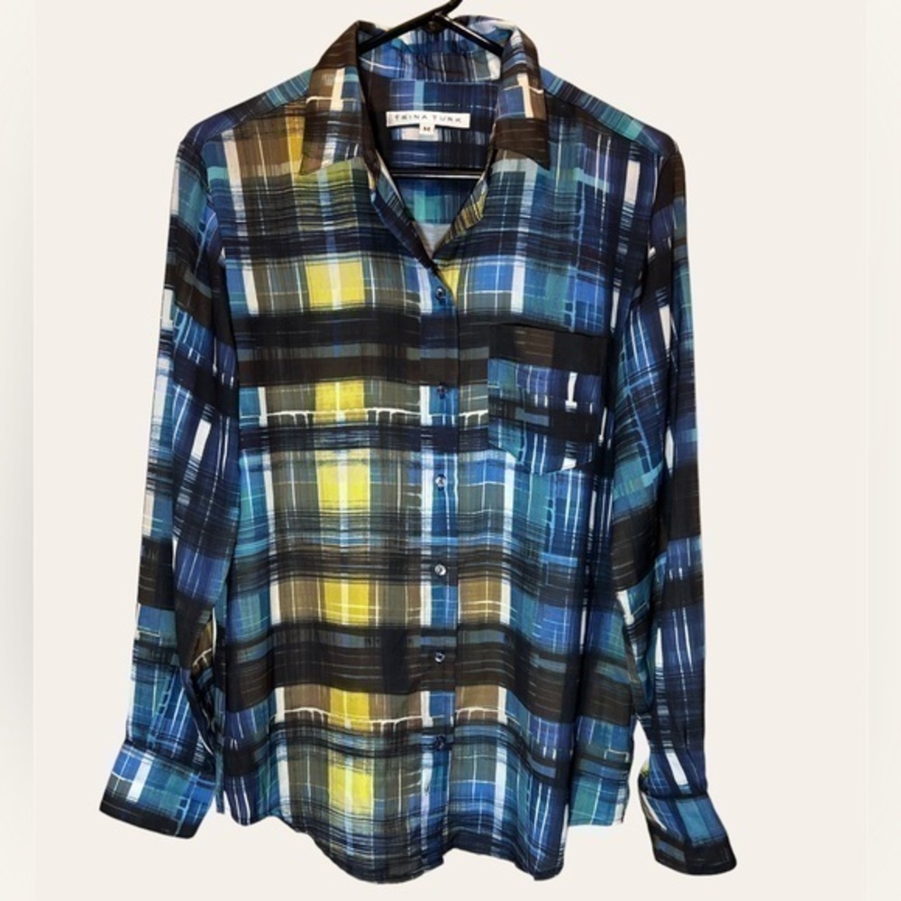 Trina Turk Button Down Blouse Size Medium